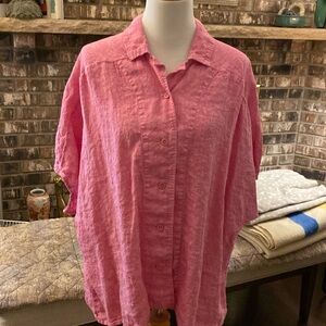Flax Pink Button-Up Top
